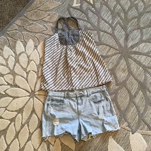 Set of 2 Boyfriend shorts and top